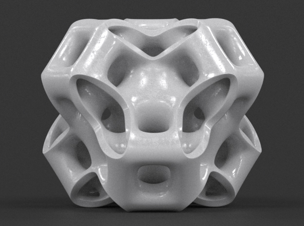 Cubic Gyroid in White Processed Versatile Plastic