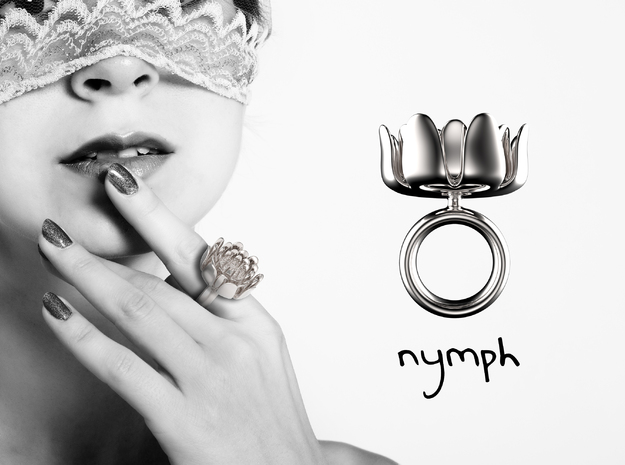 Nymph ring in Polished Silver