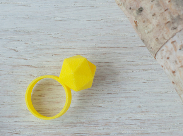 Icosahedron Planter Ring in Yellow Processed Versatile Plastic: 6 / 51.5
