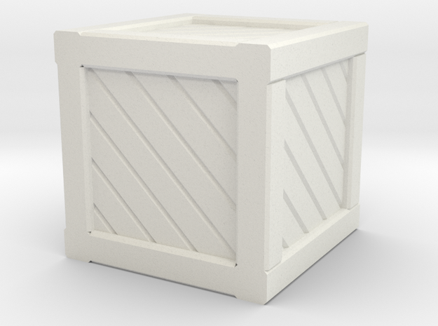 Small Crate in White Natural Versatile Plastic