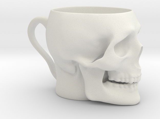Skull Mug With Handle in White Natural Versatile Plastic