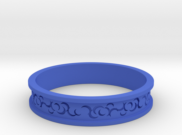 Curls Ring in Blue Processed Versatile Plastic