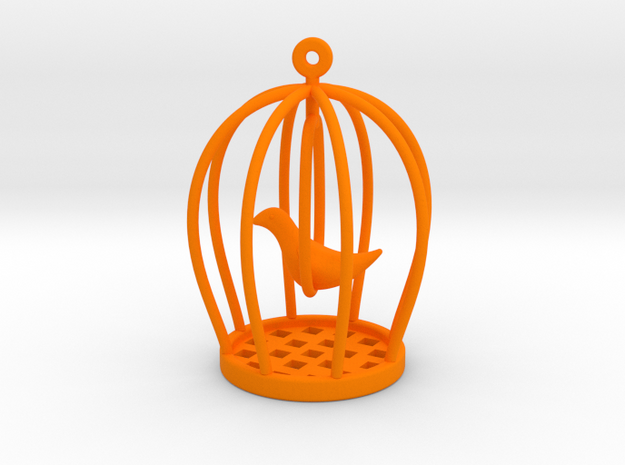 Gabbia 3 Ucc Piccolo in Orange Processed Versatile Plastic