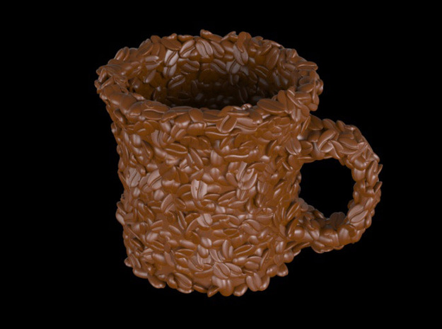 Coffee Bean Mug  in White Natural Versatile Plastic