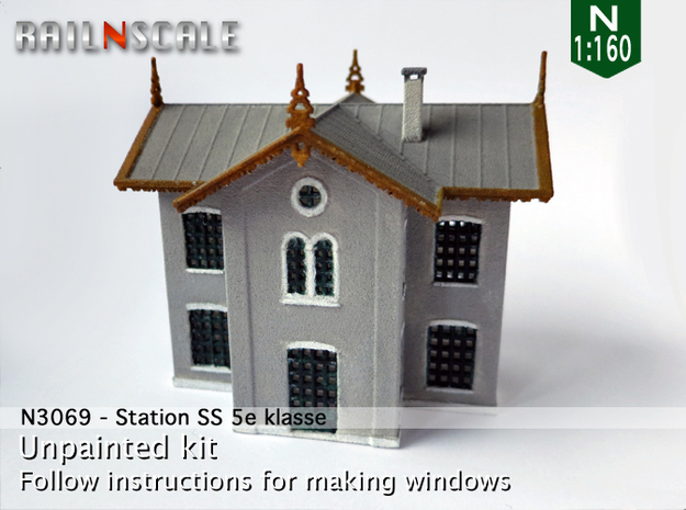 Station SS 5e Klasse (N 1:160) in White Natural Versatile Plastic