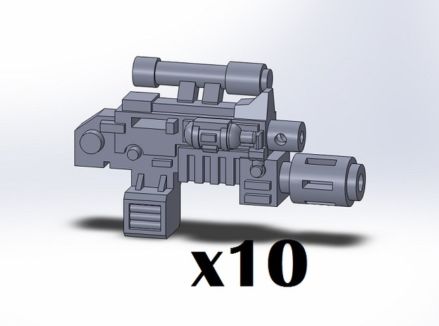 10x Melta Combination Weapons in Tan Fine Detail Plastic