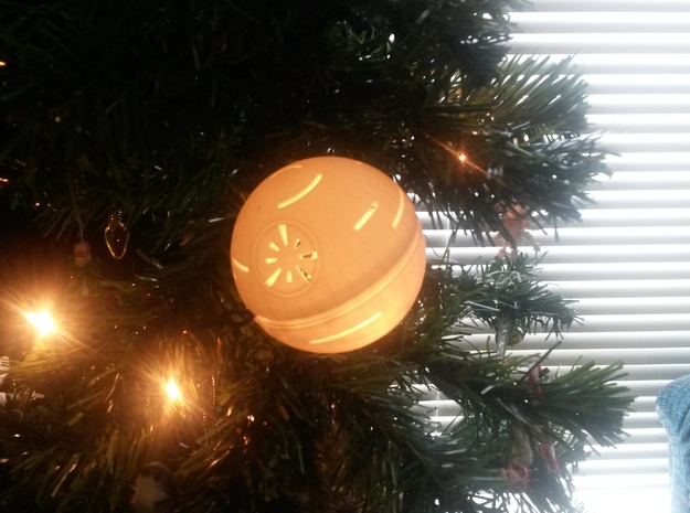 Death Star Christmas Light Ornament in White Natural Versatile Plastic