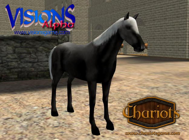 Horse Black Fancy in Full Color Sandstone