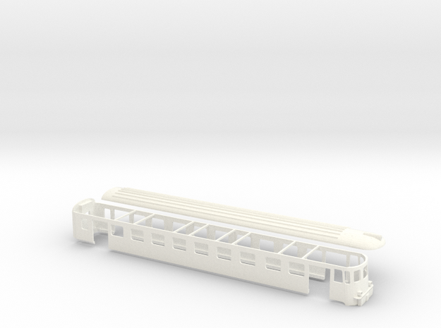 Steuerwagen ABDe MThB Scale TT 1/120 1:120 1-120 in White Processed Versatile Plastic
