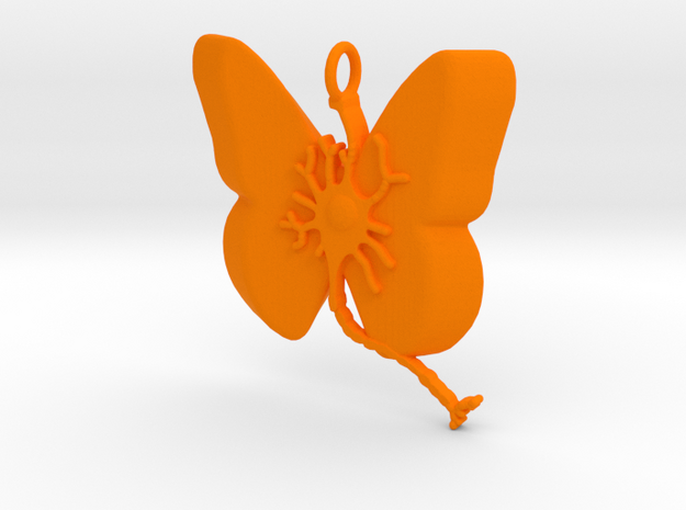 Multiple Sclerosis Neuron Butterfly in Orange Processed Versatile Plastic