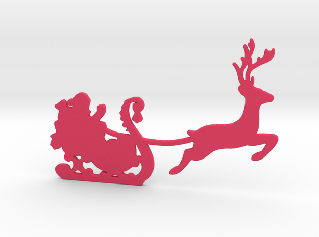 Santa Wall Decal in Pink Processed Versatile Plastic