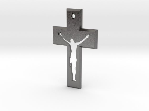 Crucifix Gamma 5x3cm in Polished Nickel Steel