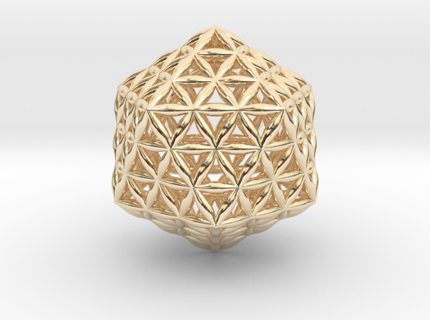 Flower Of Life Icosahedron in 14K Yellow Gold