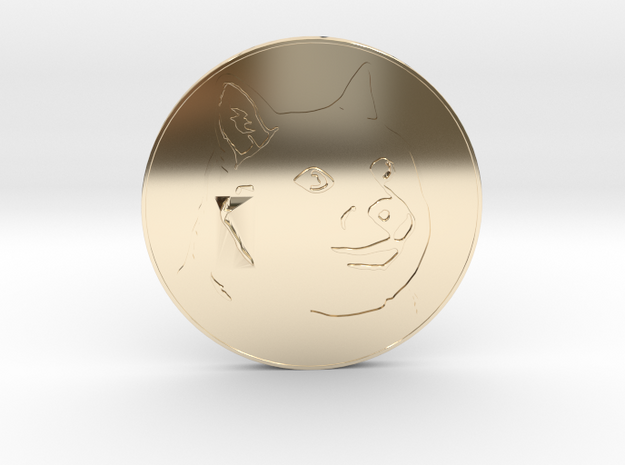 Dogecoin in 14K Yellow Gold