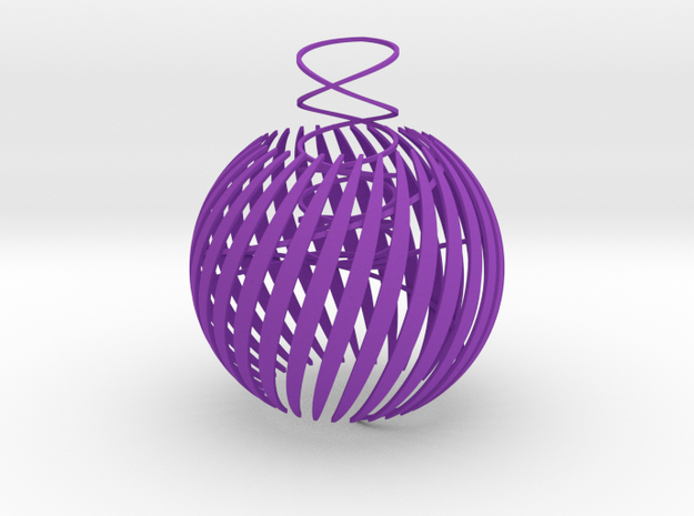 Semi-open christmas ball thin in Purple Processed Versatile Plastic