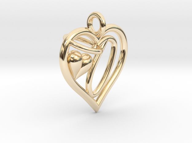 HEART O in 14k Gold Plated Brass