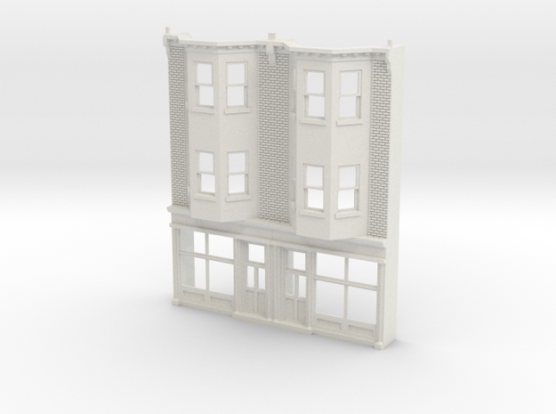 HO scale  WEST PHILLY 3S ROW STORE Twin 87 Brick in White Natural Versatile Plastic