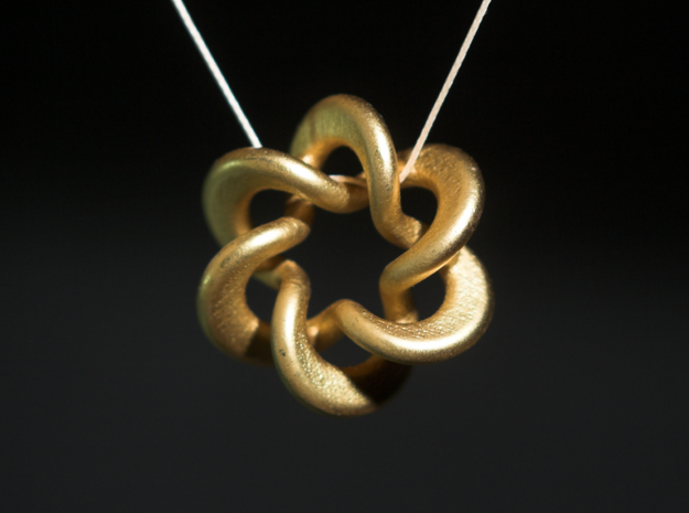 Flared Circular Double Helix Pendant in White Natural Versatile Plastic