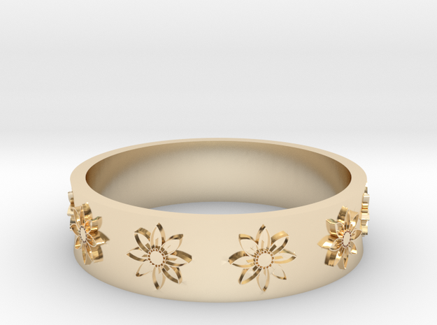 flower ring in 14k Gold Plated Brass