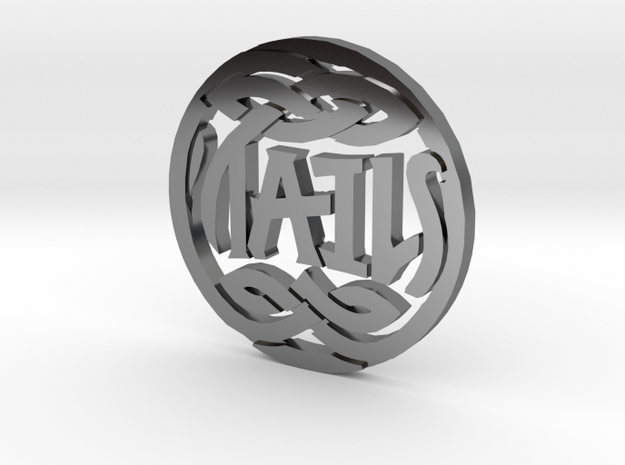 Heads and Tails Ambigram Coin in Fine Detail Polished Silver