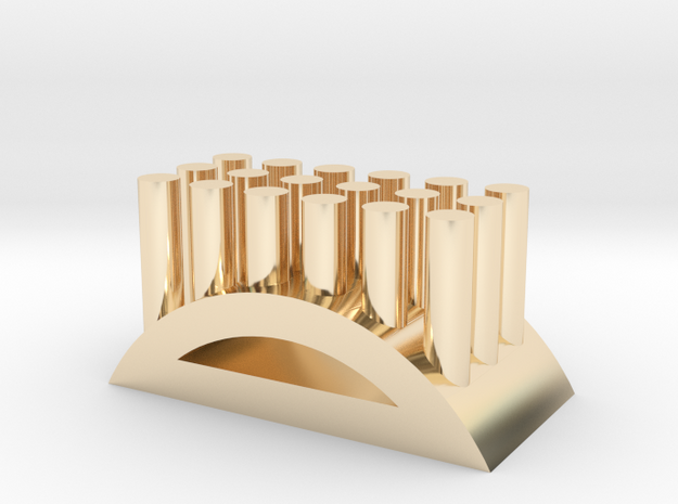 Shape toothbrush holder in 14K Yellow Gold
