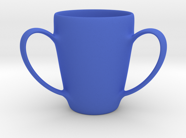 Coffee mug #2 XL - 3 Handles in Blue Processed Versatile Plastic