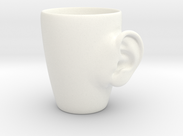 Coffee mug #3 XL - Real ear in White Processed Versatile Plastic