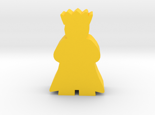 Game Piece, King with cape in Yellow Processed Versatile Plastic