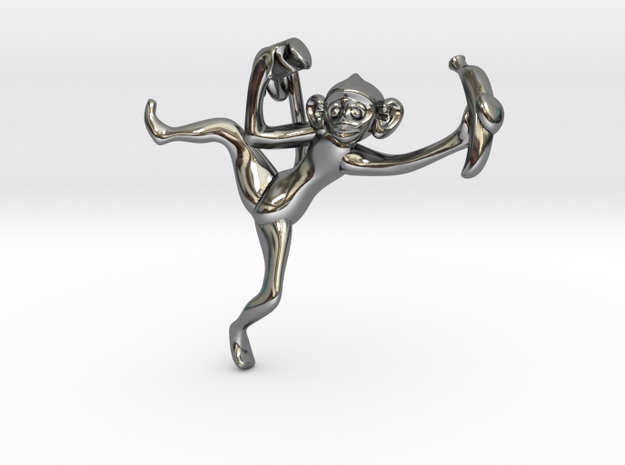 3D-Monkeys 209 in Fine Detail Polished Silver