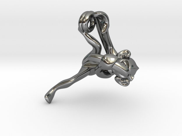 3D-Monkeys 285 in Fine Detail Polished Silver