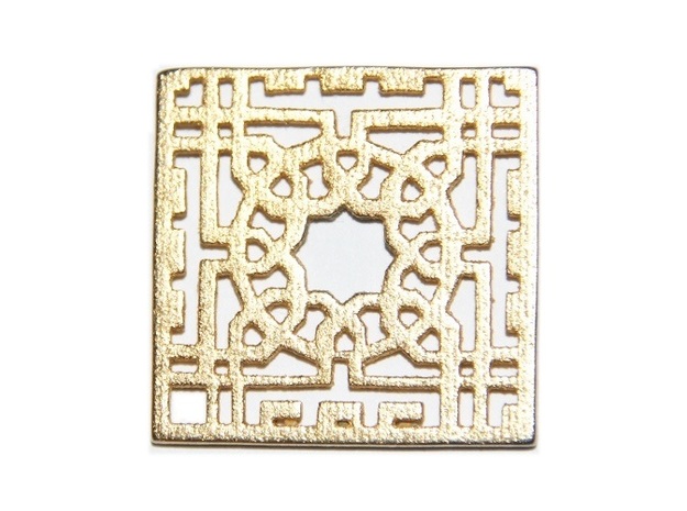 Arabesque Allure Earrings in Polished Gold Steel