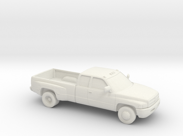 1/87 1994-01 Dodge Ram Extendet Cab Dually in White Natural Versatile Plastic