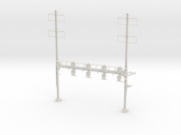 HO Scale PRR W--signal Beam 4 Track  W 2-2 PHASE R in White Natural Versatile Plastic
