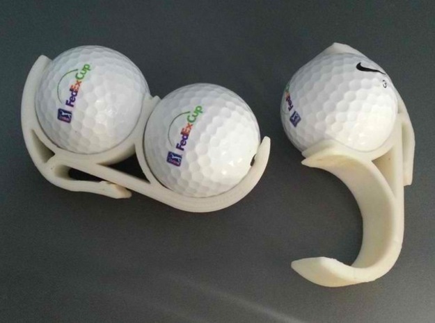 Golf Ball Belt Clip in White Natural Versatile Plastic