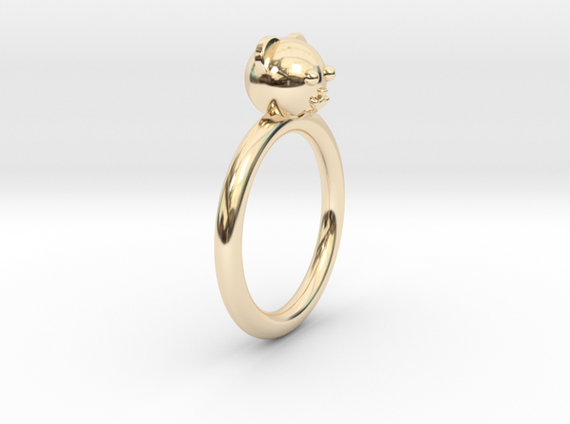Bear Head Ring in 14k Gold Plated Brass