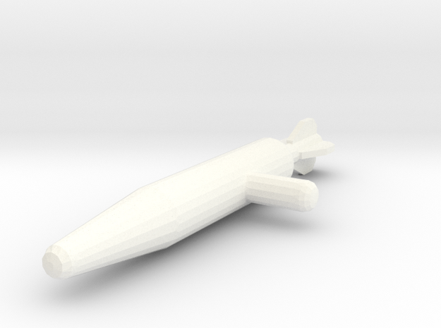 Single Missile - 3mm Post in White Processed Versatile Plastic