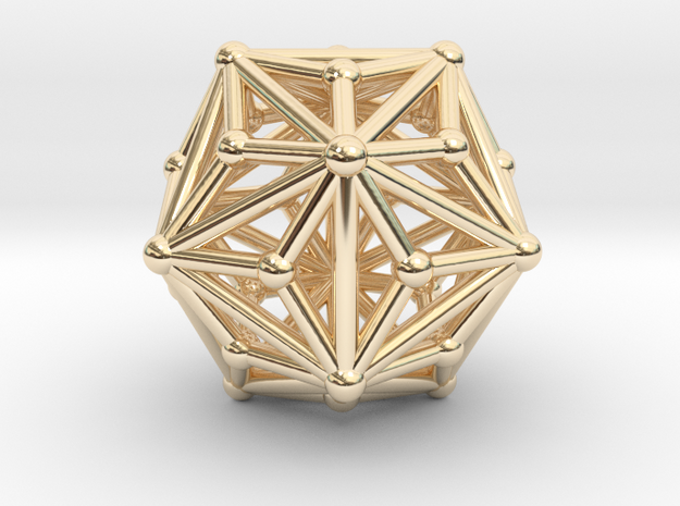 0335 Triakis Icosahedron V&E (a=1cm) #002 in 14K Yellow Gold