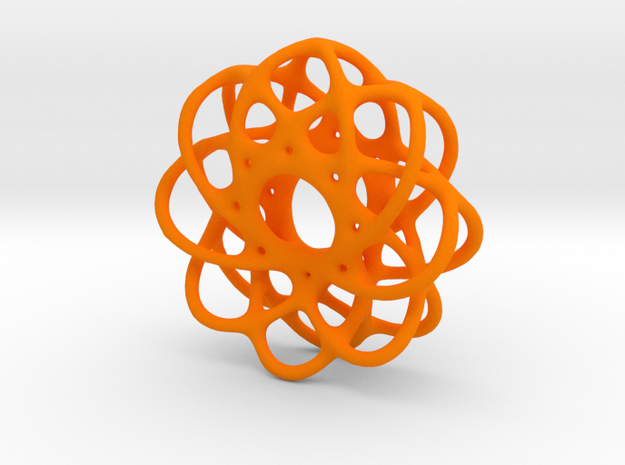 Spiro Pendant No.1 in Orange Processed Versatile Plastic