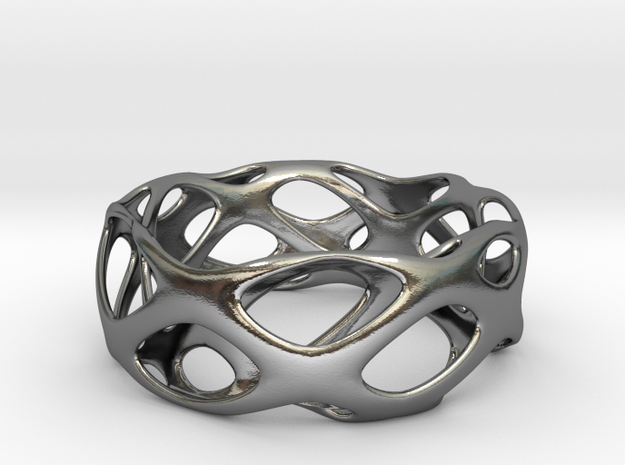 Bracelet Wave Cell Cycle in Polished Silver
