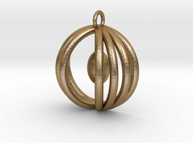 Half sphere pendant in Polished Gold Steel