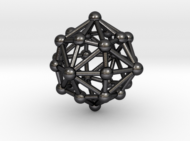  0399 Disdyakis Dodecahedron V&E (a=1cm) #003 in Polished and Bronzed Black Steel