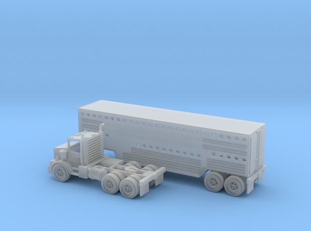 Slaughter Trailer W Semi Z Scale in Smooth Fine Detail Plastic
