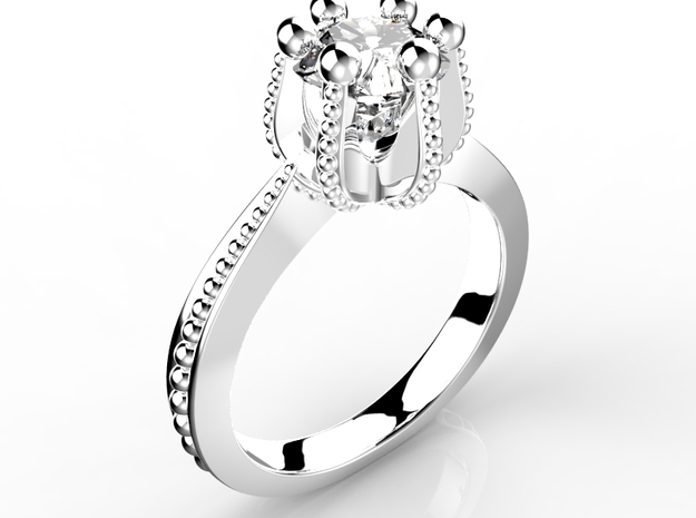 Ic14-B-Engagement Ring in Clear Ultra Fine Detail Plastic