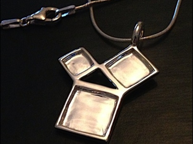 Silver Pythagorean Theorem Pendant in Fine Detail Polished Silver