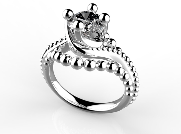 Ic9-B2- Engagement Ring in Clear Ultra Fine Detail Plastic