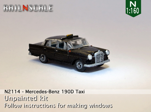 Mercedes-Benz 190D Taxi (N 1:160) in Tan Fine Detail Plastic
