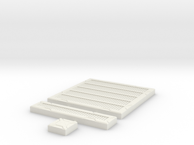 SciFi Tile 17 - Metal Grating in White Natural Versatile Plastic