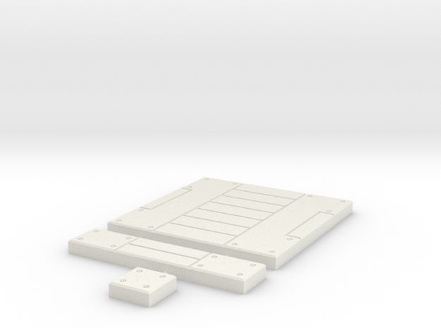 SciFi Tile 21 - Panelled Corridor in White Natural Versatile Plastic