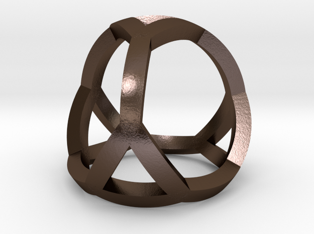 0405 Spherical Truncated Tetrahedron #001 in Polished Bronze Steel
