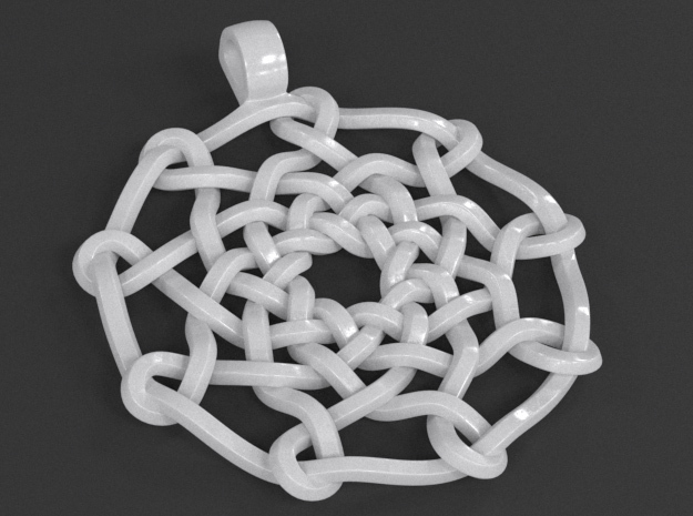 Celtic Knot Pendant 02 in White Processed Versatile Plastic